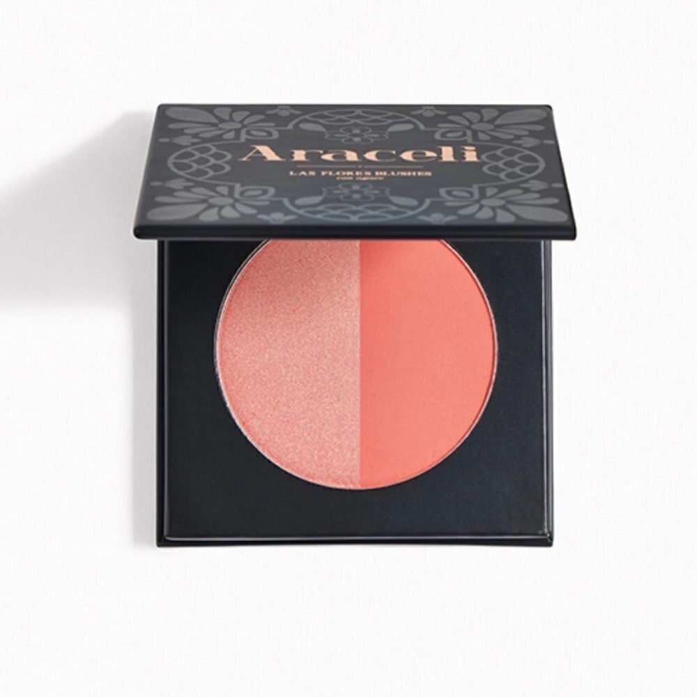 Araceli Beauty BNIB Peach Las Flores Split Pan Blush in Dahlia & Laelia
